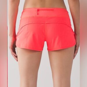 Lululemon Speed Shorts Electric Coral Size 6 Lined Running Shorts Women’s